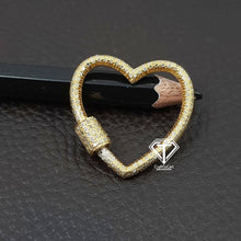 Load image into Gallery viewer, Pave Diamond Heart Carabiner Lock
