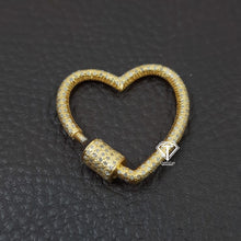 Load image into Gallery viewer, Pave Diamond Heart Carabiner Lock
