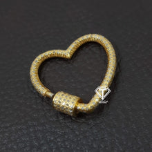 Load image into Gallery viewer, Pave Diamond Heart Carabiner Lock
