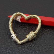 Load image into Gallery viewer, Pave Diamond Heart Carabiner Lock
