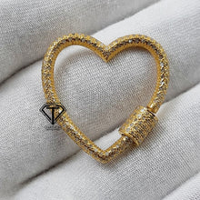 Load image into Gallery viewer, Pave Diamond Heart Carabiner Lock
