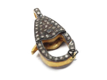 Load image into Gallery viewer, Pave Diamond Clasp, Diamond Pear Shape Lock - CraftToCart
