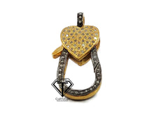 Load image into Gallery viewer, Pave Diamond Heart Clasp, Jewelry Components, Findings - CraftToCart
