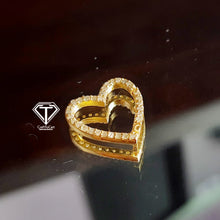 Load image into Gallery viewer, Heart Clasp, Pave Diamond Lock, Jewelry Components, Findings
