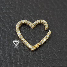 Load image into Gallery viewer, Heart Clasp, Pave Diamond Lock, Jewelry Components, Findings
