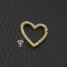 Load image into Gallery viewer, Heart Clasp, Pave Diamond Lock, Jewelry Components, Findings
