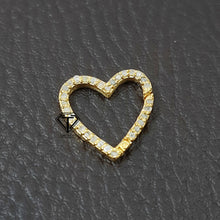 Load image into Gallery viewer, Heart Clasp, Pave Diamond Lock, Jewelry Components, Findings
