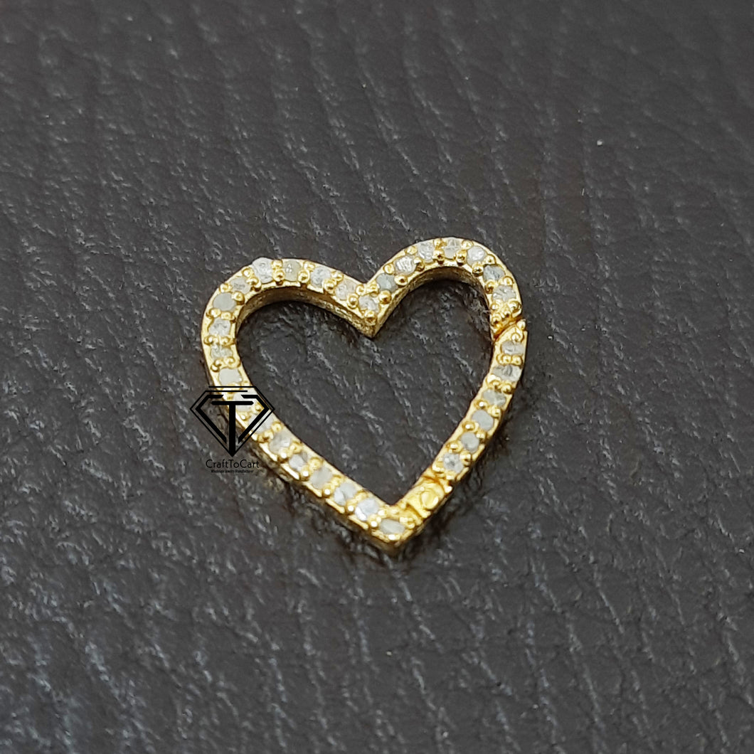 Heart Clasp, Pave Diamond Lock, Jewelry Components, Findings