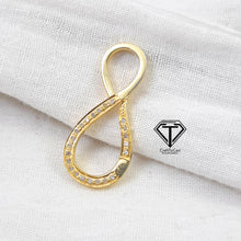 Load image into Gallery viewer, Pave Diamond infinity Lobster Lock, 925 Sterling Silver, Diamond Findings
