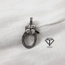 Load image into Gallery viewer, Pave Diamond Polki Clasp, Pave Diamond Lock, 925 Sterling Silver, Jewelry Components, Polki Findings, Polki Jewelry
