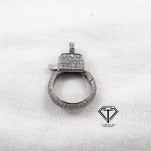 Load image into Gallery viewer, Pave Diamond Lobster, 925 Sterling Silver Handmade Lock, Pave Diamond Clasp, Diamond Latest Clasp
