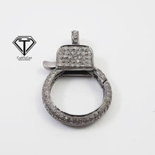 Load image into Gallery viewer, Pave Diamond Lobster, 925 Sterling Silver Handmade Lock, Pave Diamond Clasp, Diamond Latest Clasp
