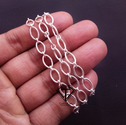 925 Sterling Silver Double Link Chain, Minimalist Chain - CraftToCart