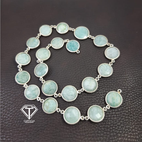 925 Sterling Silver Amazonite Chain, Amazonite Chain Necklace - CraftToCart