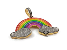 Load image into Gallery viewer, Pave Diamond Rainbow Enamel Pendant - CraftToCart
