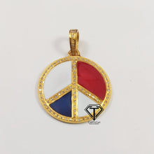 Load image into Gallery viewer, Pave Diamond Enamel Peace Pendant - CraftToCart
