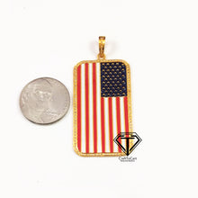 Load image into Gallery viewer, Pave Diamond USA Enamel Pendant - CraftToCart
