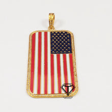 Load image into Gallery viewer, Pave Diamond USA Enamel Pendant - CraftToCart
