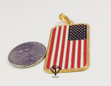 Load image into Gallery viewer, Pave Diamond USA Enamel Pendant - CraftToCart
