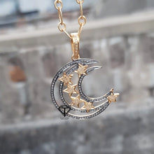 Load image into Gallery viewer, Pave Diamond Moon Star Pendant - CraftToCart
