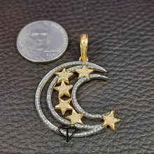 Load image into Gallery viewer, Pave Diamond Moon Star Pendant - CraftToCart
