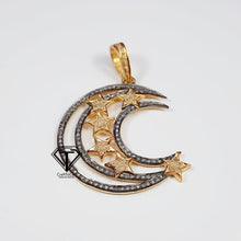 Load image into Gallery viewer, Pave Diamond Moon Star Pendant - CraftToCart
