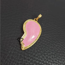 Load image into Gallery viewer, Pave Diamond Broken Heart Enamel Pendant - CraftToCart
