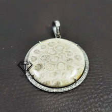 Load image into Gallery viewer, Pave Diamond Natural Fossil Coral Pendant - CraftToCart
