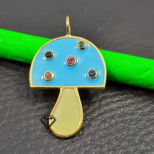 Load image into Gallery viewer, Mushroom Enamel Pendant, Multi Stone Jewelry, Trendy Findings, Jewelry Components - CraftToCart
