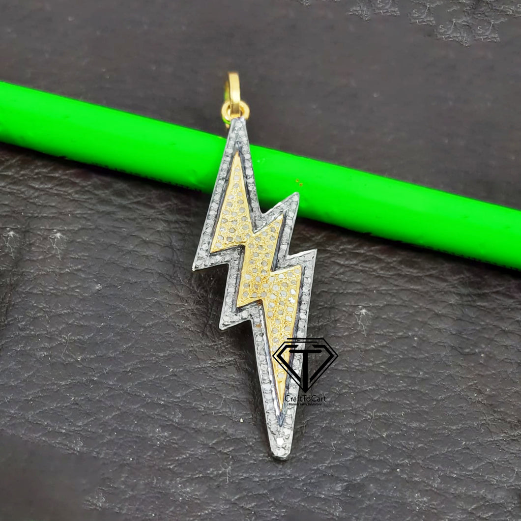 Pave Diamond Thunder Pendant - CraftToCart