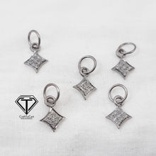 Load image into Gallery viewer, Square Charm Pendant Pave Diamond
