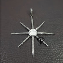 Load image into Gallery viewer, Pave Diamond Polki Sunburst Pendant - CraftToCart
