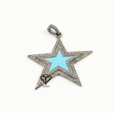 Load image into Gallery viewer, Pave Diamond Star Enamel Pendant - CraftToCart
