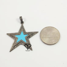 Load image into Gallery viewer, Pave Diamond Star Enamel Pendant - CraftToCart
