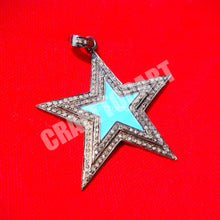 Load image into Gallery viewer, Pave Diamond Star Enamel Pendant - CraftToCart
