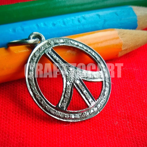 Pave Diamond Peace Pendant - CraftToCart