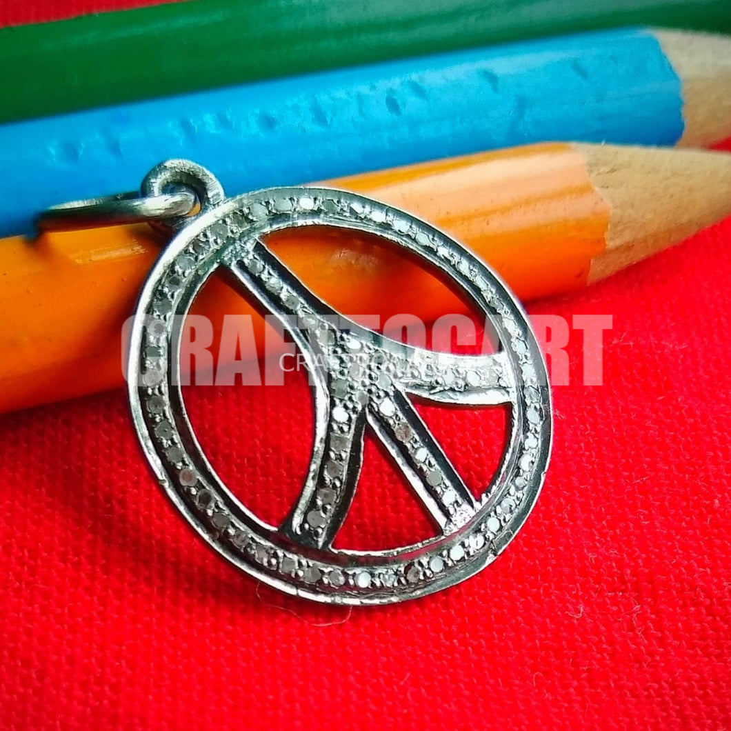 Pave Diamond Peace Pendant - CraftToCart