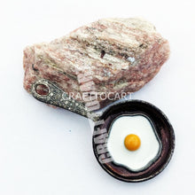 Load image into Gallery viewer, Pave Diamond Enamel Omelet Frying Pan Pendant - CraftToCart
