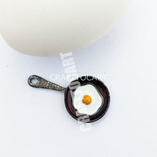 Load image into Gallery viewer, Pave Diamond Enamel Omelet Frying Pan Pendant - CraftToCart
