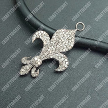 Load image into Gallery viewer, Pave Diamond Fleur De Lis Pendant - CraftToCart
