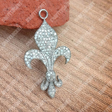 Load image into Gallery viewer, Pave Diamond Fleur De Lis Pendant - CraftToCart
