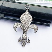 Load image into Gallery viewer, Pave Diamond Fleur De Lis Pendant - CraftToCart
