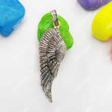 Load image into Gallery viewer, Pave Diamond Feather Wing Pendant - CraftToCart
