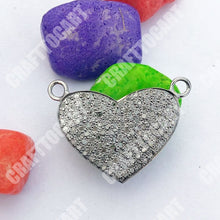 Load image into Gallery viewer, Pave Diamond Heart Connector Pendant - CraftToCart
