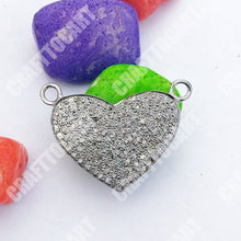 Load image into Gallery viewer, Pave Diamond Heart Connector Pendant - CraftToCart
