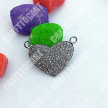 Load image into Gallery viewer, Pave Diamond Heart Connector Pendant - CraftToCart
