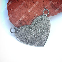 Load image into Gallery viewer, Pave Diamond Heart Connector Pendant - CraftToCart
