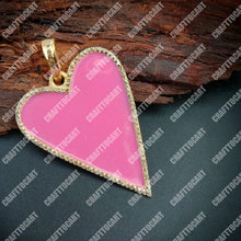 Load image into Gallery viewer, Pave Diamond Enamel Heart Pendant - CraftToCart
