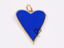 Load image into Gallery viewer, Pave Diamond Enamel Heart Pendant - CraftToCart
