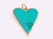 Load image into Gallery viewer, Pave Diamond Enamel Heart Pendant - CraftToCart
